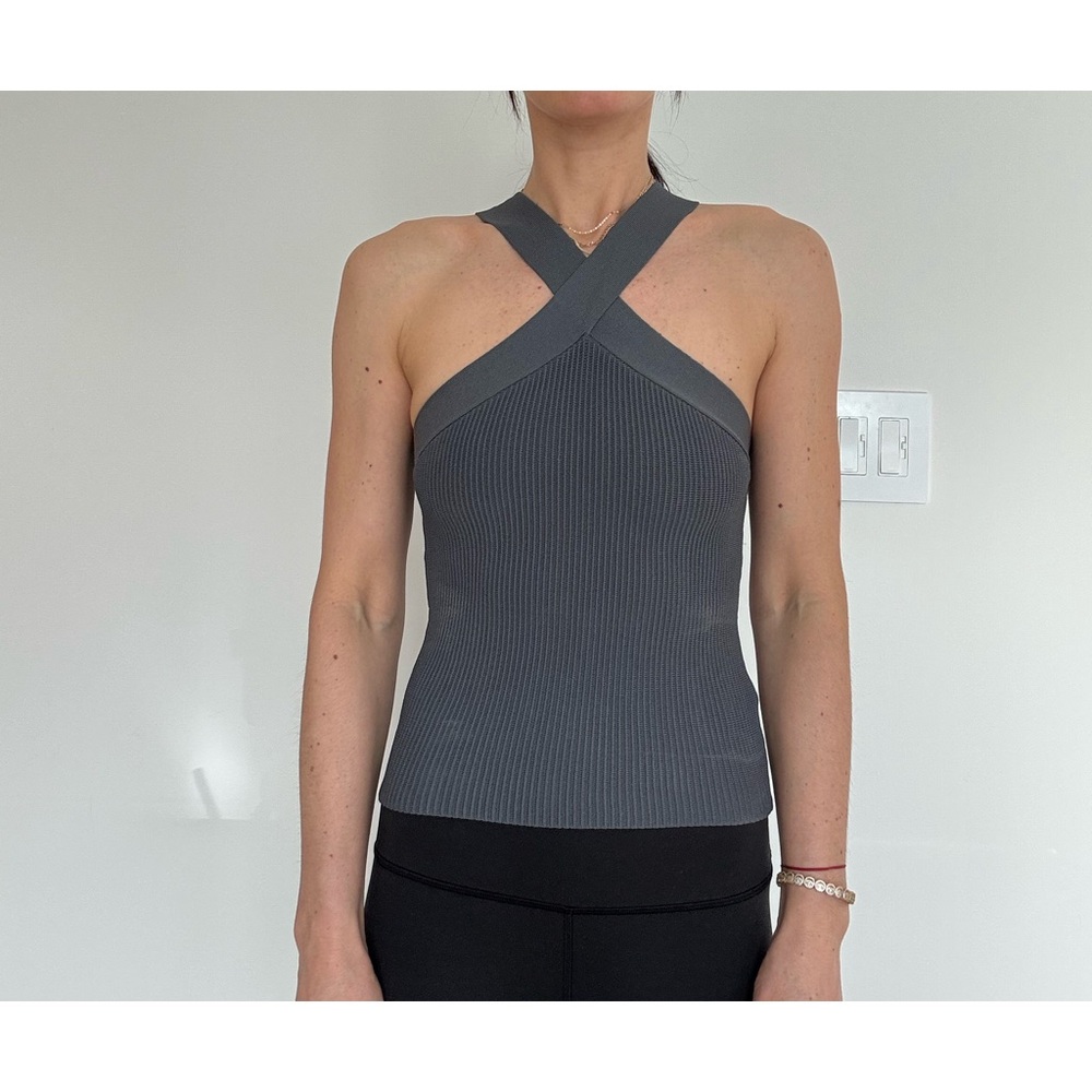 Babaton Ripped Criss Cross Halter Top